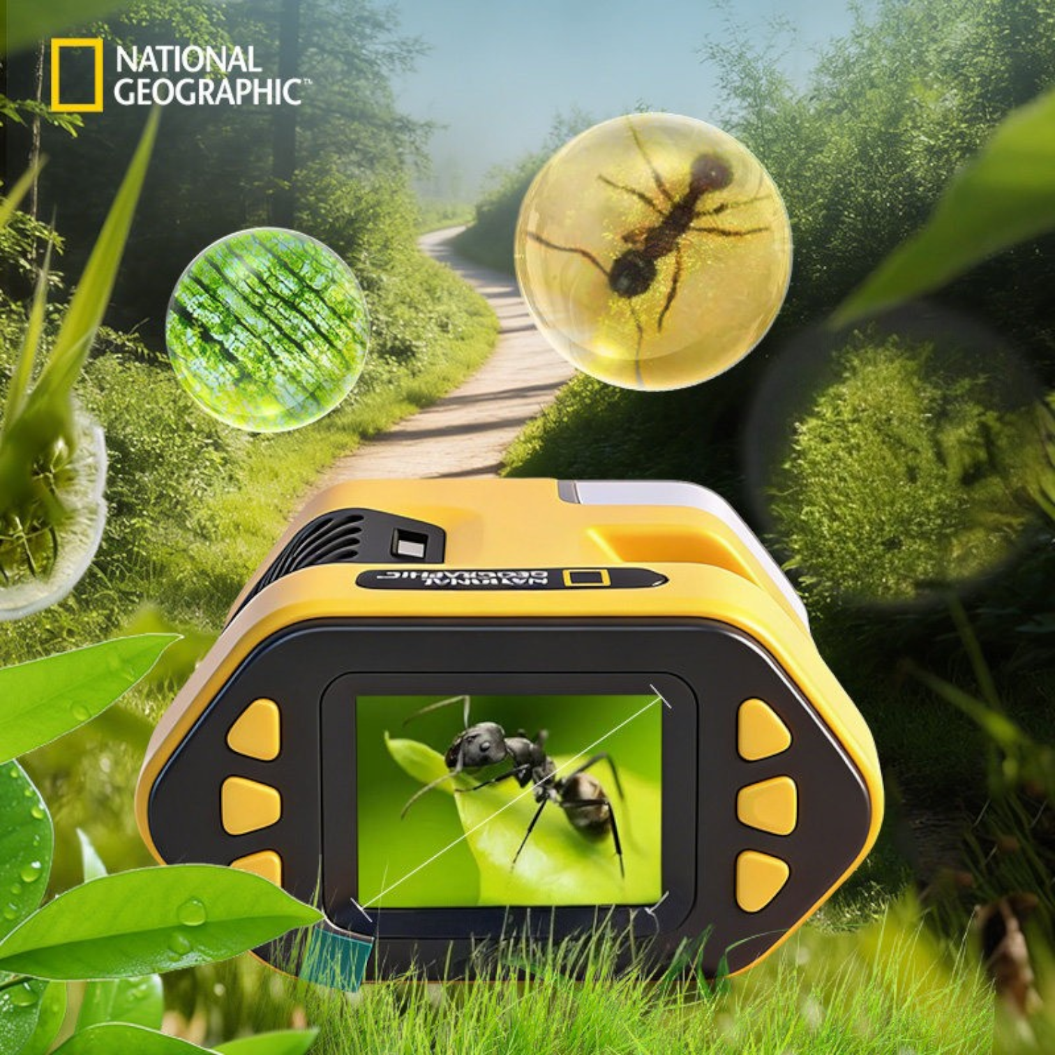 National Geographic 國家地理 兒童手持電子顯微鏡 (2吋屏幕/1000倍放大/1080P攝錄)