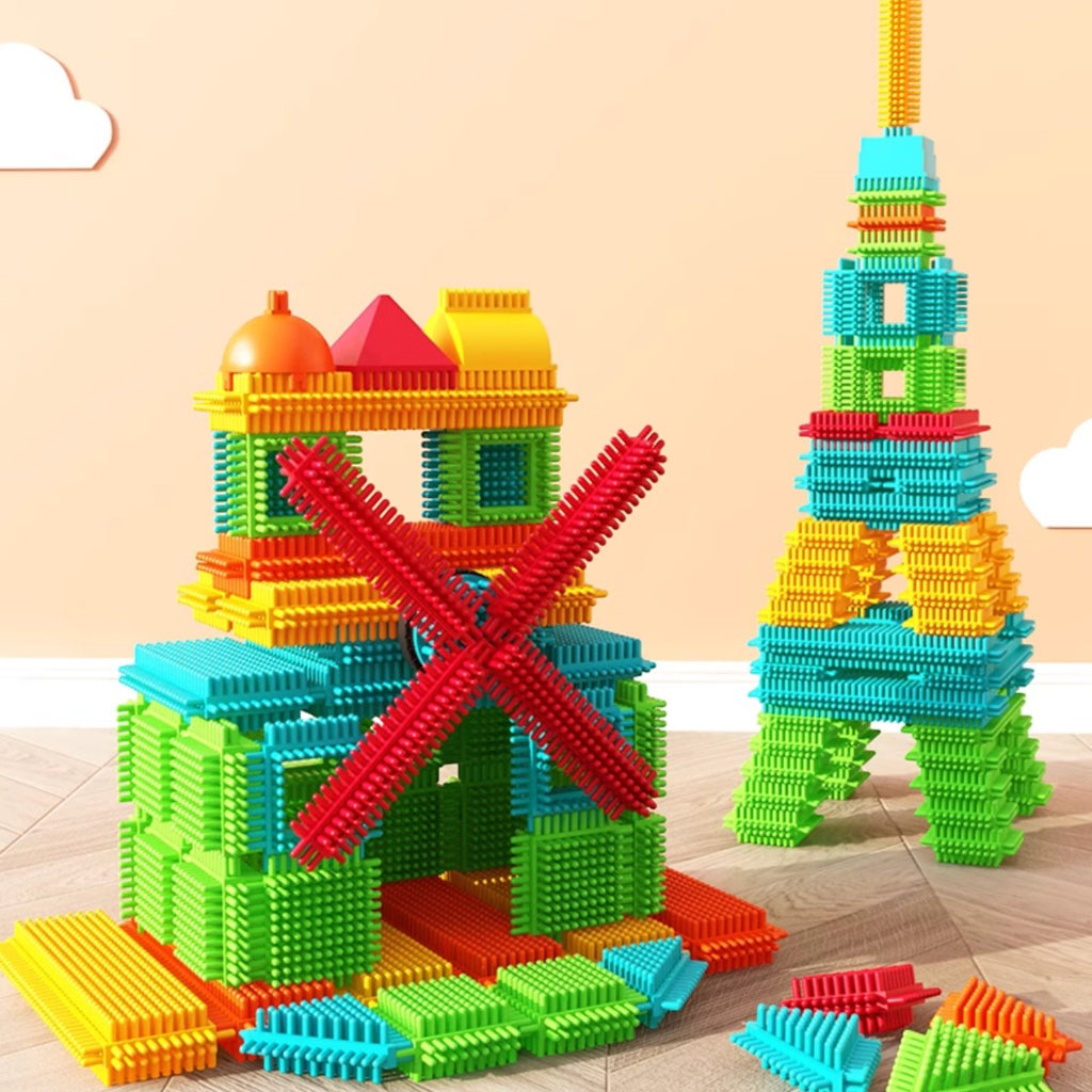 德國RICZAC大顆粒嬰兒童啓蒙刺刺鬃毛積木 (150顆積木連收納盒)-STEM玩具-Kidrise🧒🏻STEM香港教育玩具｜STEAM科學實驗玩具｜STEM幼兒教育玩具｜啟智早教玩具｜蒙特梭利教具