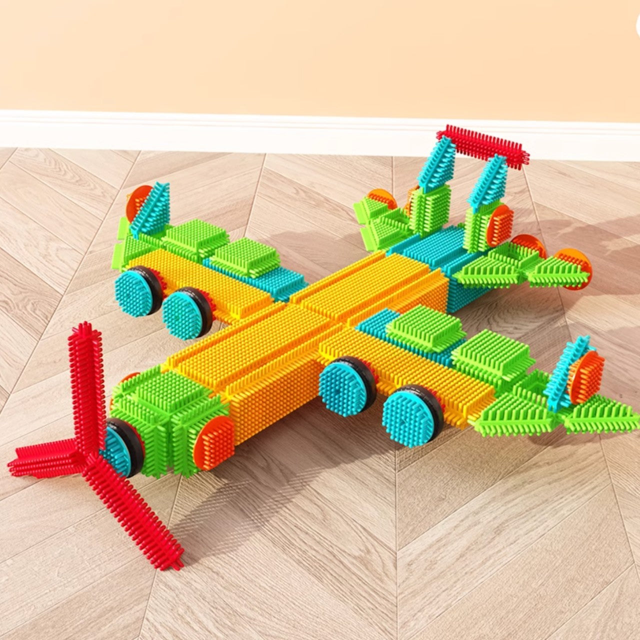 德國RICZAC大顆粒嬰兒童啓蒙刺刺鬃毛積木 (150顆積木連收納盒)-STEM玩具-Kidrise🧒🏻STEM香港教育玩具｜STEAM科學實驗玩具｜STEM幼兒教育玩具｜啟智早教玩具｜蒙特梭利教具