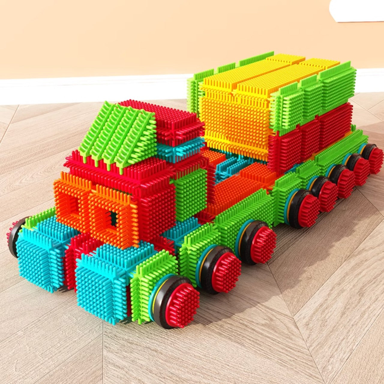 德國RICZAC大顆粒嬰兒童啓蒙刺刺鬃毛積木 (150顆積木連收納盒)-STEM玩具-Kidrise🧒🏻STEM香港教育玩具｜STEAM科學實驗玩具｜STEM幼兒教育玩具｜啟智早教玩具｜蒙特梭利教具