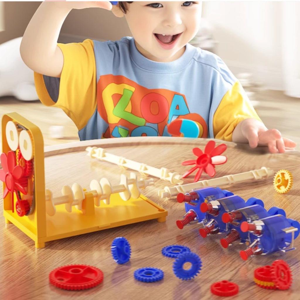 【發動機模型科學小實驗套裝】兒童自組汽車V4引擎模型玩具-STEM玩具-Kidrise🧒🏻STEM香港教育玩具｜STEAM科學實驗玩具｜STEM幼兒教育玩具｜啟智早教玩具｜蒙特梭利教具