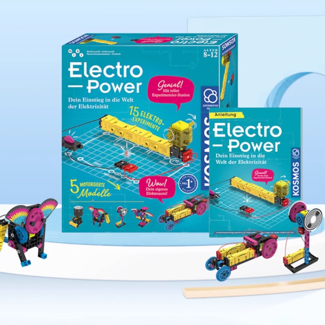 德國KOSMOS 「電力探秘」電子積木電路拼裝套裝 (15個實驗)-STEM玩具-Kidrise🧒🏻STEM香港教育玩具｜STEAM科學實驗玩具｜STEM幼兒教育玩具｜啟智早教玩具｜蒙特梭利教具
