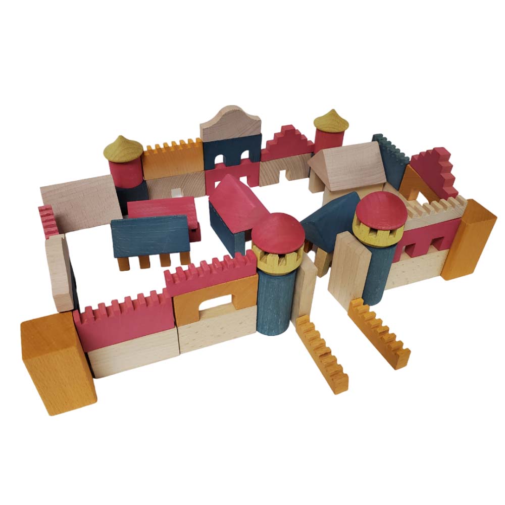 Galaxy Way 30-267H 積木磚塊城堡彩色 (60塊積木)-蒙特梭利玩具-Kidrise🧒🏻STEM香港教育玩具｜STEAM科學實驗玩具｜STEM幼兒教育玩具｜啟智早教玩具｜蒙特梭利教具