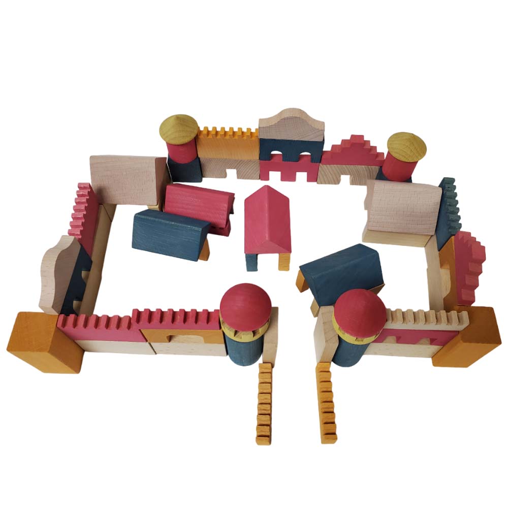 Galaxy Way 30-267H 積木磚塊城堡彩色 (60塊積木)-蒙特梭利玩具-Kidrise🧒🏻STEM香港教育玩具｜STEAM科學實驗玩具｜STEM幼兒教育玩具｜啟智早教玩具｜蒙特梭利教具