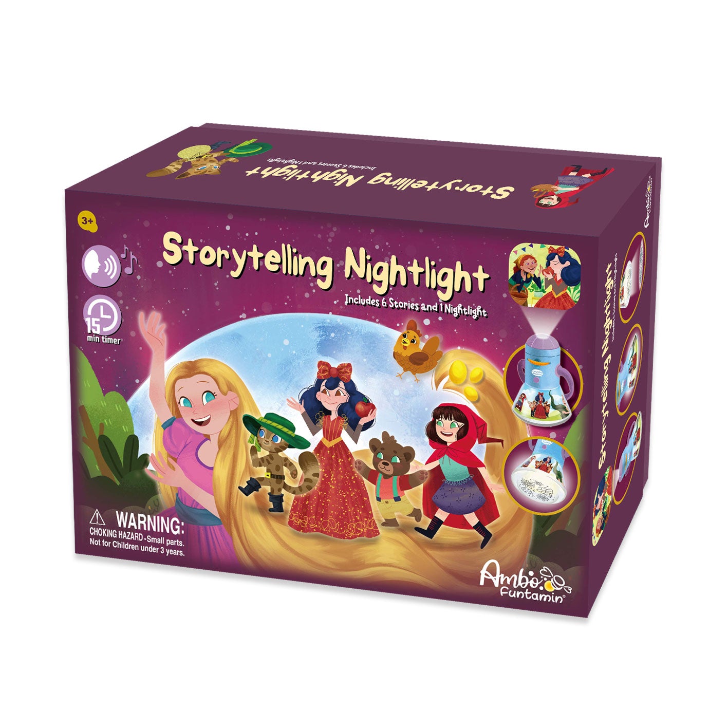Ambo Funtamin 講故事小夜燈投影機 (童話系列) 包含6個有趣故事・專業生動英文配音和聲效-STEM玩具-Kidrise🧒🏻STEM香港教育玩具｜STEAM科學實驗玩具｜STEM幼兒教育玩具｜啟智早教玩具｜蒙特梭利教具 主圖