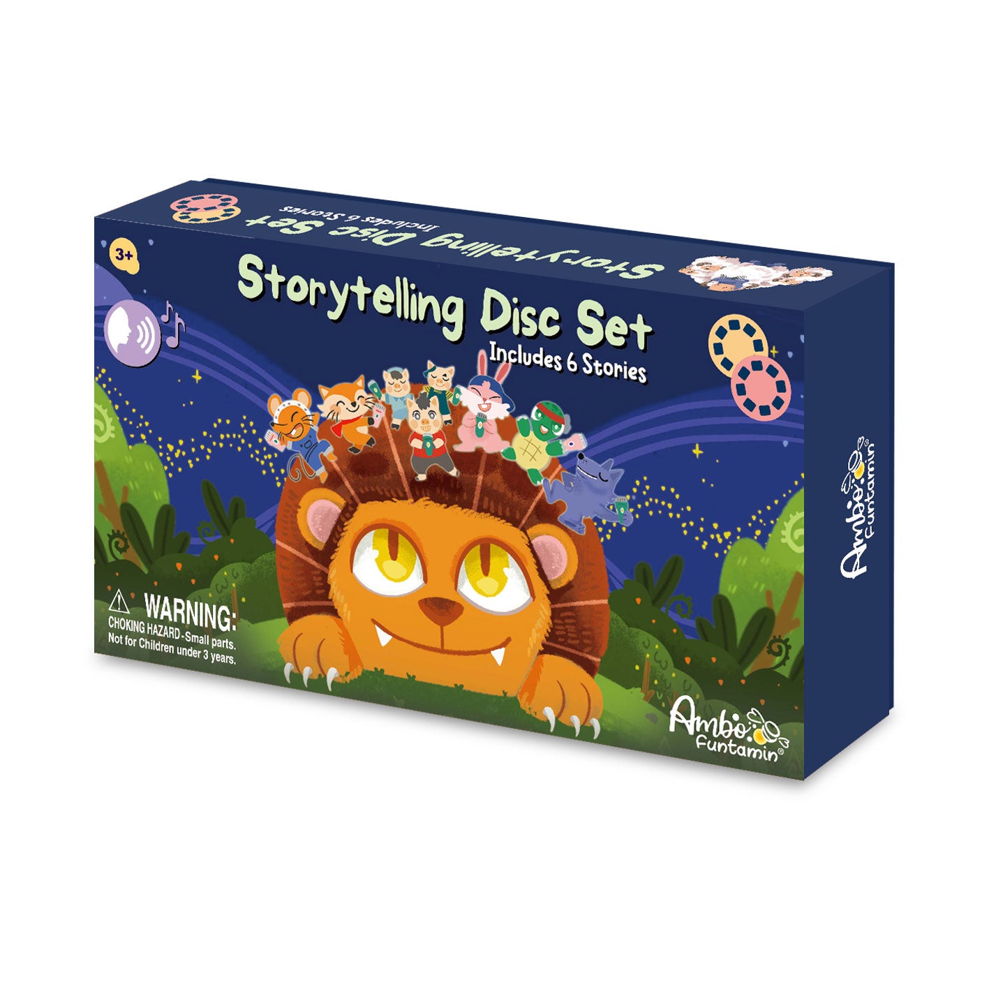 Ambo Funtamin 講故事投影機菲林碟套裝 (伊索寓言) 包含6個有趣故事・專業生動英文配音和聲效-STEM玩具-Kidrise🧒🏻STEM香港教育玩具｜STEAM科學實驗玩具｜STEM幼兒教育玩具｜啟智早教玩具｜蒙特梭利教具 主圖