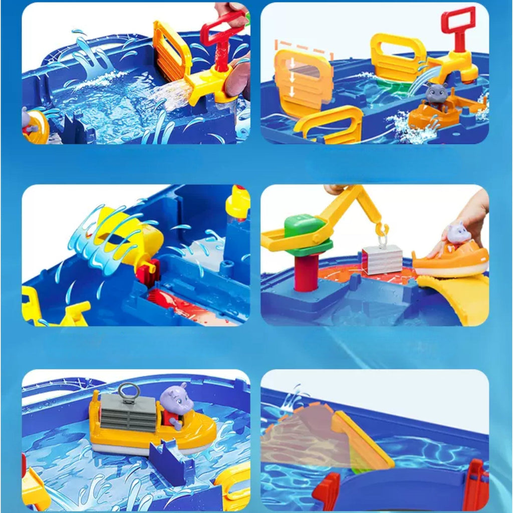Aquaplay 德國兒童戲水池沙灘玩具戶外室內玩水上樂園 (漂流大套裝 70件配件)-蒙特梭利玩具-Kidrise🧒🏻STEM香港教育玩具｜STEAM科學實驗玩具｜STEM幼兒教育玩具｜啟智早教玩具｜蒙特梭利教具