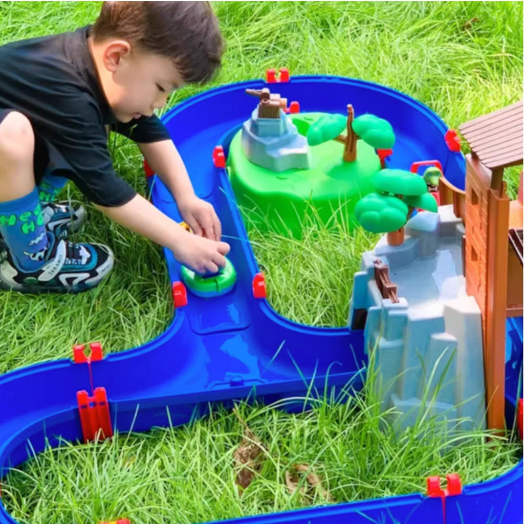 Aquaplay 德國兒童戲水池沙灘玩具戶外室內玩水上樂園 (冒險島大套裝 57件配件)-蒙特梭利玩具-Kidrise🧒🏻STEM香港教育玩具｜STEAM科學實驗玩具｜STEM幼兒教育玩具｜啟智早教玩具｜蒙特梭利教具