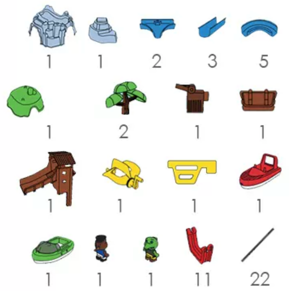 Aquaplay 德國兒童戲水池沙灘玩具戶外室內玩水上樂園 (冒險島大套裝 57件配件)-蒙特梭利玩具-Kidrise🧒🏻STEM香港教育玩具｜STEAM科學實驗玩具｜STEM幼兒教育玩具｜啟智早教玩具｜蒙特梭利教具