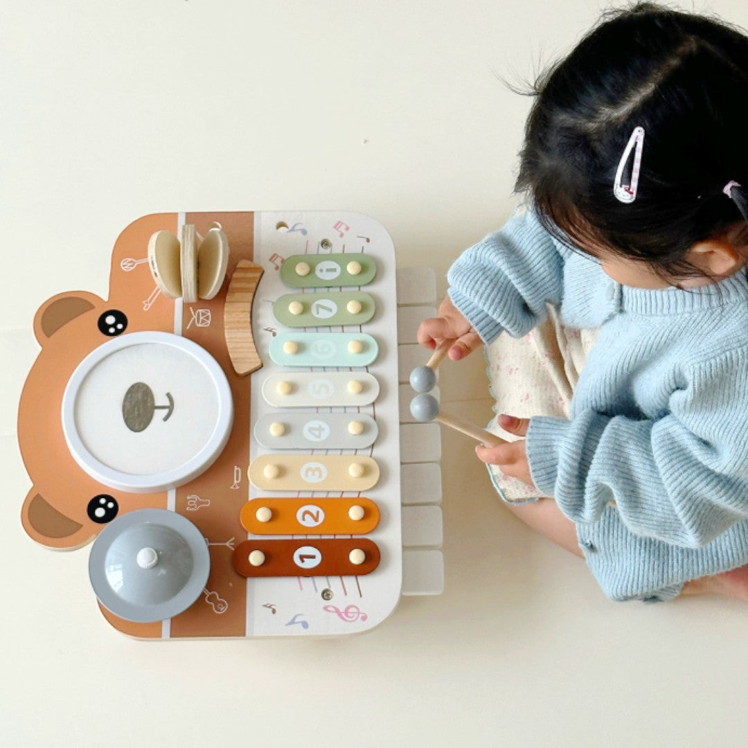 Asweets 愛升小熊多功能旋律手敲琴音樂台-蒙特梭利玩具-Kidrise🧒🏻STEM香港教育玩具｜STEAM科學實驗玩具｜STEM幼兒教育玩具｜啟智早教玩具｜蒙特梭利教具