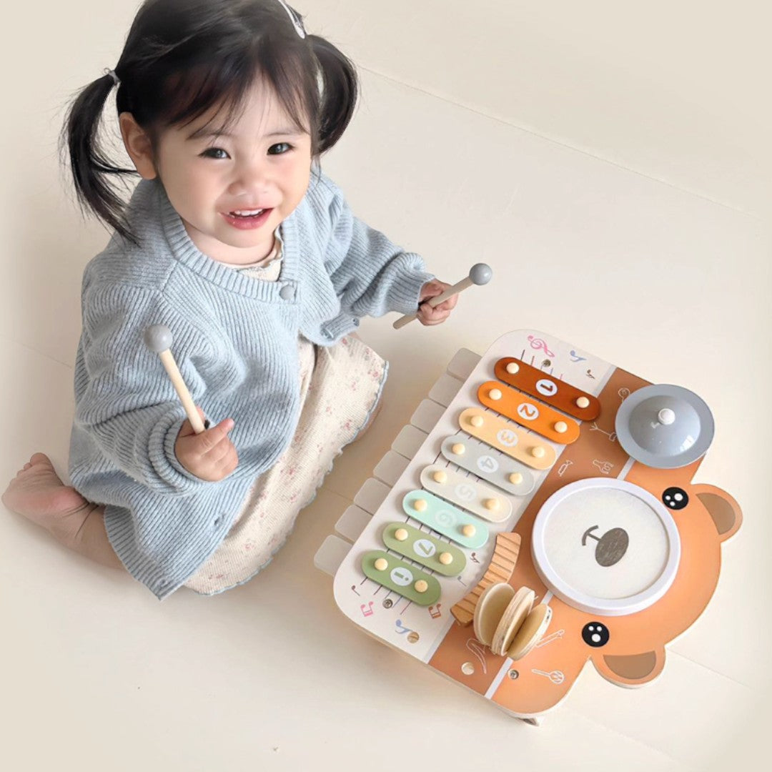 Asweets 愛升小熊多功能旋律手敲琴音樂台-蒙特梭利玩具-Kidrise🧒🏻STEM香港教育玩具｜STEAM科學實驗玩具｜STEM幼兒教育玩具｜啟智早教玩具｜蒙特梭利教具