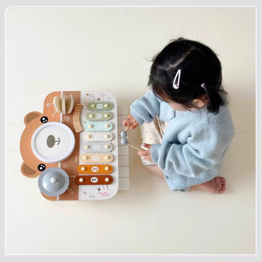 Asweets Aisheng Bear Multi-function Melody Hand-knocking Piano Music Station Secondary image
