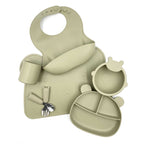 habbitory 小熊矽膠餐具套裝｜橄欖綠-日常生活-Kidrise🧒🏻STEM香港教育玩具｜STEAM科學實驗玩具｜STEM幼兒教育玩具｜啟智早教玩具｜蒙特梭利教具