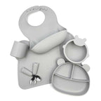 habbitory 小熊矽膠餐具套裝｜珍珠灰-日常生活-Kidrise🧒🏻STEM香港教育玩具｜STEAM科學實驗玩具｜STEM幼兒教育玩具｜啟智早教玩具｜蒙特梭利教具