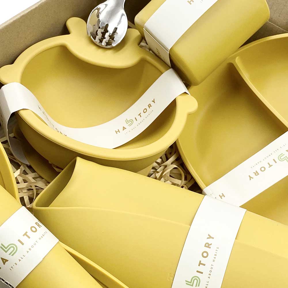 habbitory 小熊矽膠餐具套裝｜芒果黃 副圖