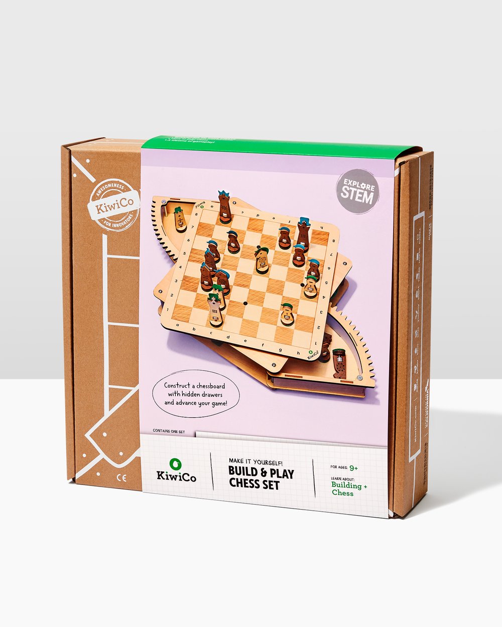 【加拿大直送】KiwiCo DIY 機械式木製西洋棋套裝 - 連隱藏式齒輪抽屜 (運輸時間約需 10 至 14 個工作天)-STEM玩具-Kidrise🧒🏻STEM香港教育玩具｜STEAM科學實驗玩具｜STEM幼兒教育玩具｜啟智早教玩具｜蒙特梭利教具