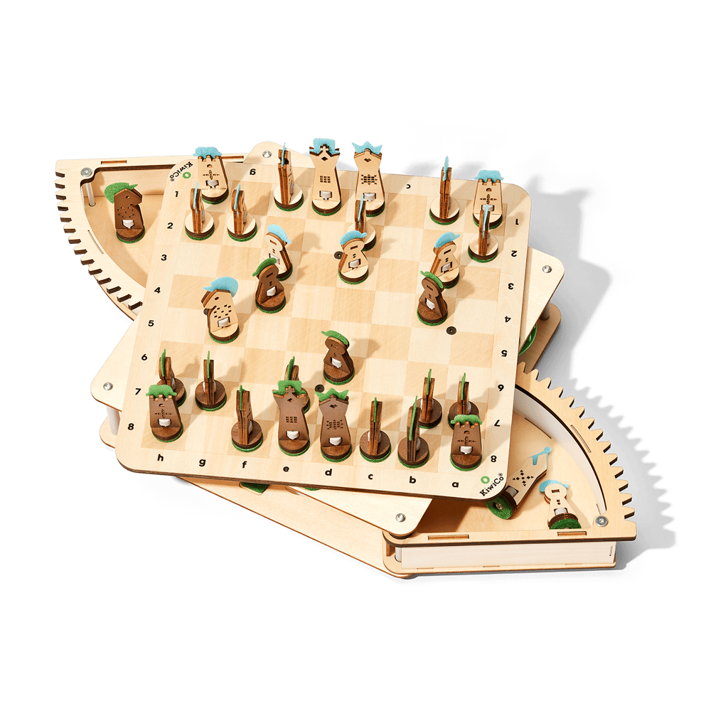 【加拿大直送】KiwiCo DIY 機械式木製西洋棋套裝 - 連隱藏式齒輪抽屜 (運輸時間約需 10 至 14 個工作天)-STEM玩具-Kidrise🧒🏻STEM香港教育玩具｜STEAM科學實驗玩具｜STEM幼兒教育玩具｜啟智早教玩具｜蒙特梭利教具