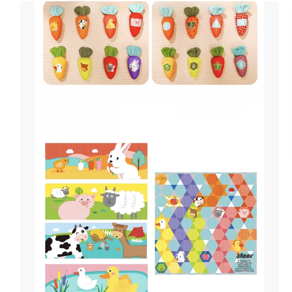 Jollybaby 農場七彩胡蘿蔔拔拔樂 啓蒙玩具-蒙特梭利玩具-Kidrise🧒🏻STEM香港教育玩具｜STEAM科學實驗玩具｜STEM幼兒教育玩具｜啟智早教玩具｜蒙特梭利教具