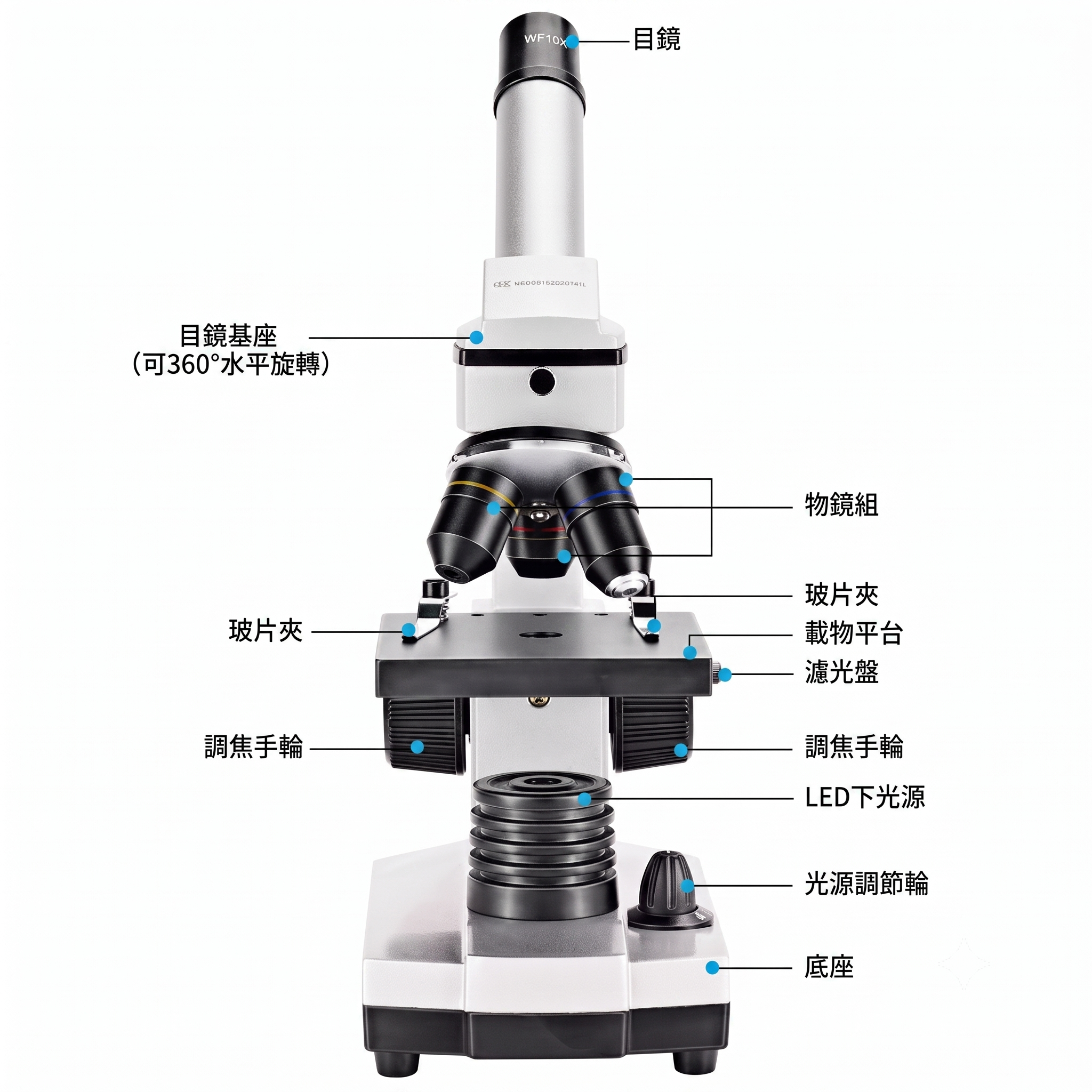 德國BRESSER學生鋁合金生物顯微鏡 (1600倍放大/雙光源/附收納箱)