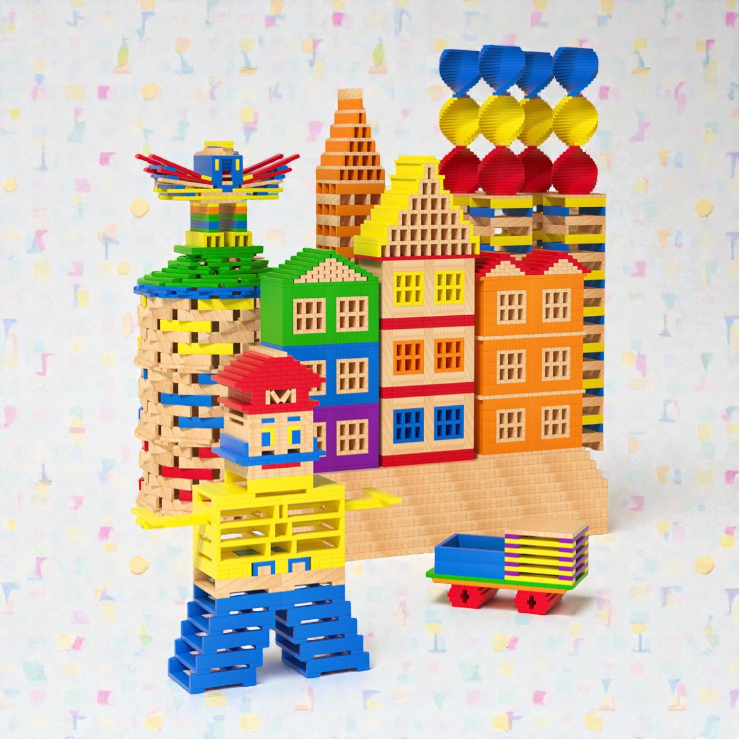 Goryeo Baby 阿基米德原木積木 (80片裝)-蒙特梭利玩具-Kidrise🧒🏻STEM香港教育玩具｜STEAM科學實驗玩具｜STEM幼兒教育玩具｜啟智早教玩具｜蒙特梭利教具