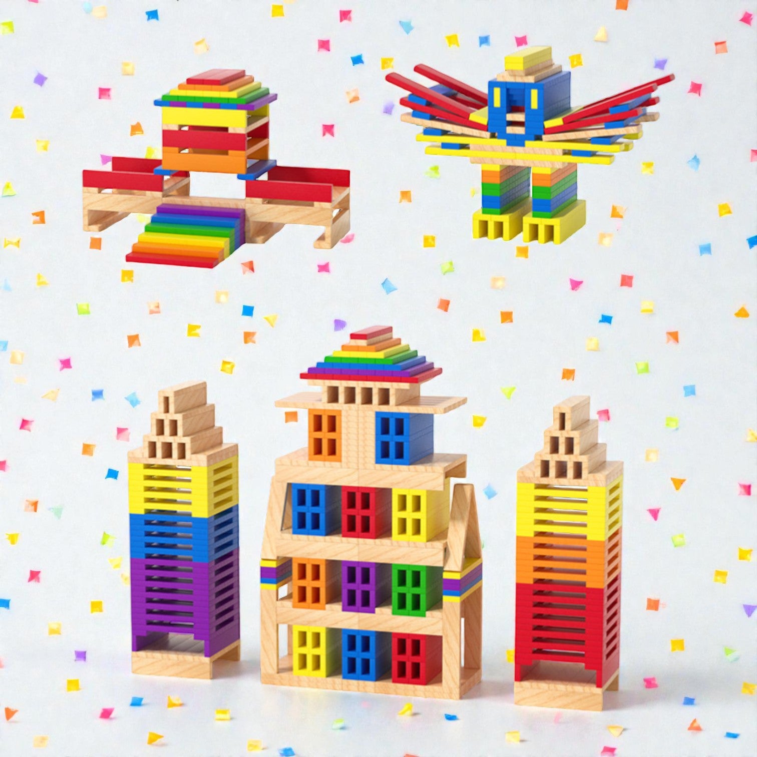 Goryeo Baby 阿基米德原木積木 (80片裝)-蒙特梭利玩具-Kidrise🧒🏻STEM香港教育玩具｜STEAM科學實驗玩具｜STEM幼兒教育玩具｜啟智早教玩具｜蒙特梭利教具