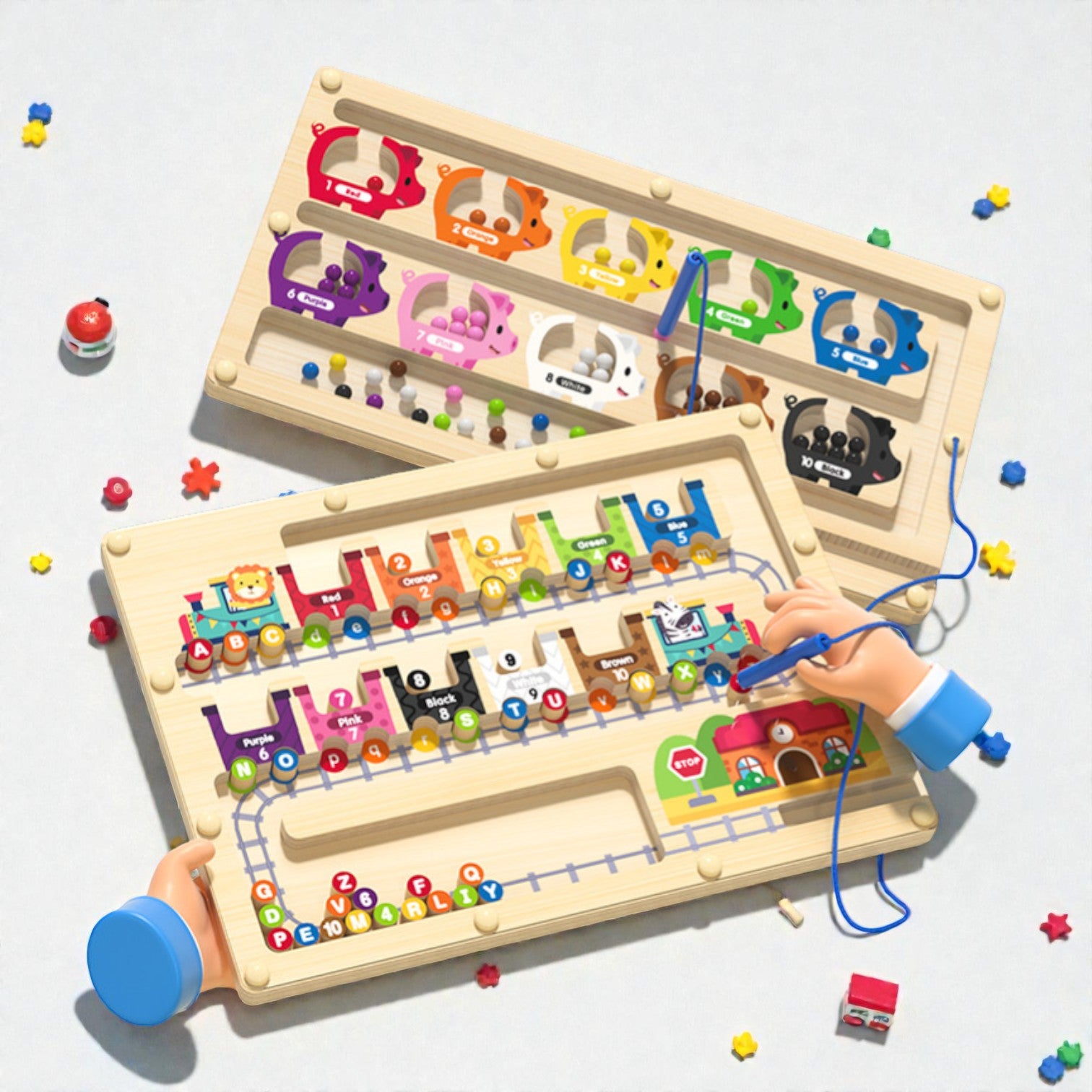 Goryeo Baby 磁力顏色分類數字迷宮遊戲盤-蒙特梭利玩具-Kidrise🧒🏻STEM香港教育玩具｜STEAM科學實驗玩具｜STEM幼兒教育玩具｜啟智早教玩具｜蒙特梭利教具 主圖