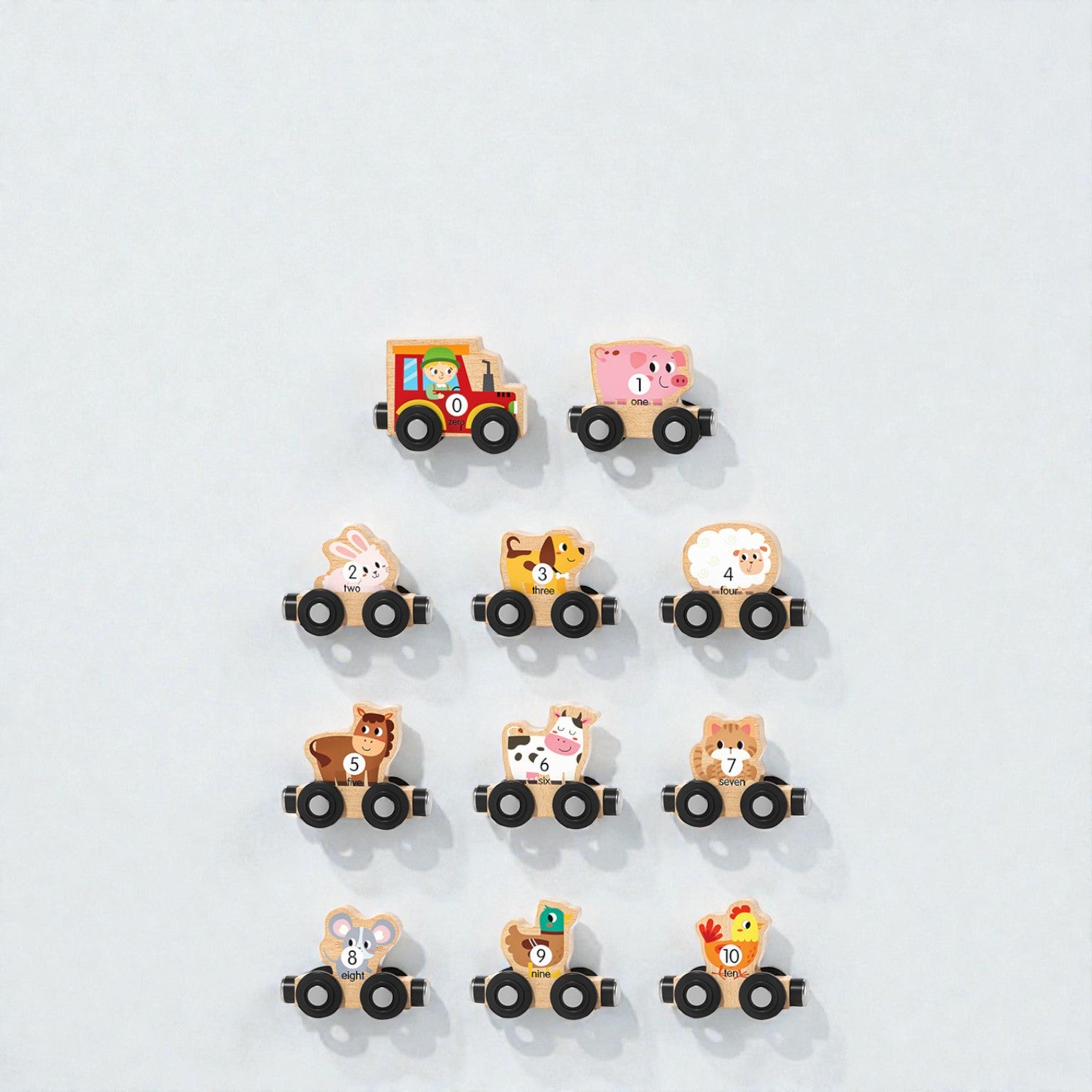 Goryeo Baby 磁性農場動物數字小火車木製玩具 (11節裝連場景布)-蒙特梭利玩具-Kidrise🧒🏻STEM香港教育玩具｜STEAM科學實驗玩具｜STEM幼兒教育玩具｜啟智早教玩具｜蒙特梭利教具