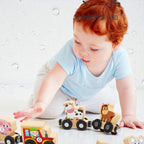 Goryeo Baby 磁性農場動物數字小火車木製玩具 (11節裝連場景布)-蒙特梭利玩具-Kidrise🧒🏻STEM香港教育玩具｜STEAM科學實驗玩具｜STEM幼兒教育玩具｜啟智早教玩具｜蒙特梭利教具