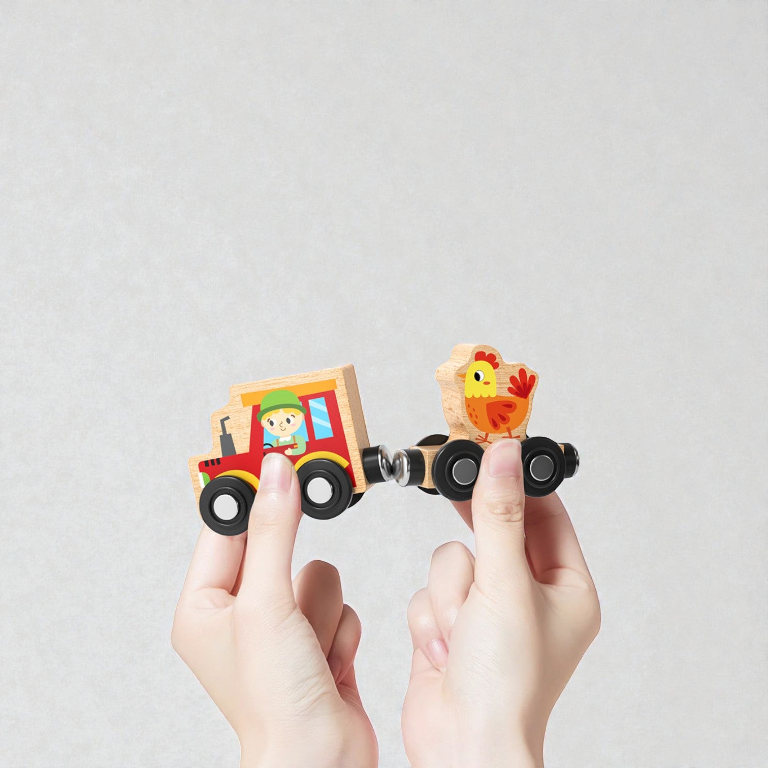 Goryeo Baby 磁性農場動物數字小火車木製玩具 (11節裝連場景布)-蒙特梭利玩具-Kidrise🧒🏻STEM香港教育玩具｜STEAM科學實驗玩具｜STEM幼兒教育玩具｜啟智早教玩具｜蒙特梭利教具