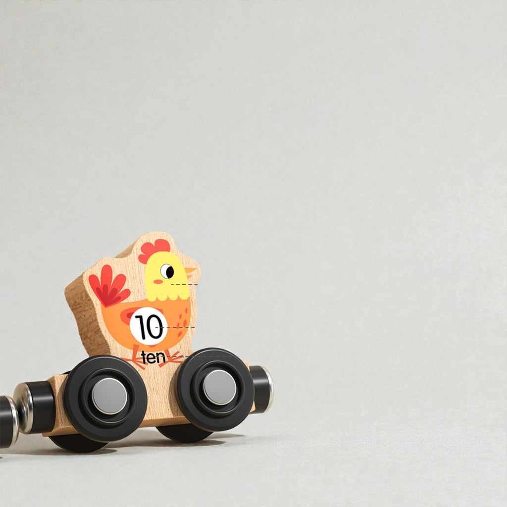 Goryeo Baby 磁性農場動物數字小火車木製玩具 (11節裝連場景布)-蒙特梭利玩具-Kidrise🧒🏻STEM香港教育玩具｜STEAM科學實驗玩具｜STEM幼兒教育玩具｜啟智早教玩具｜蒙特梭利教具