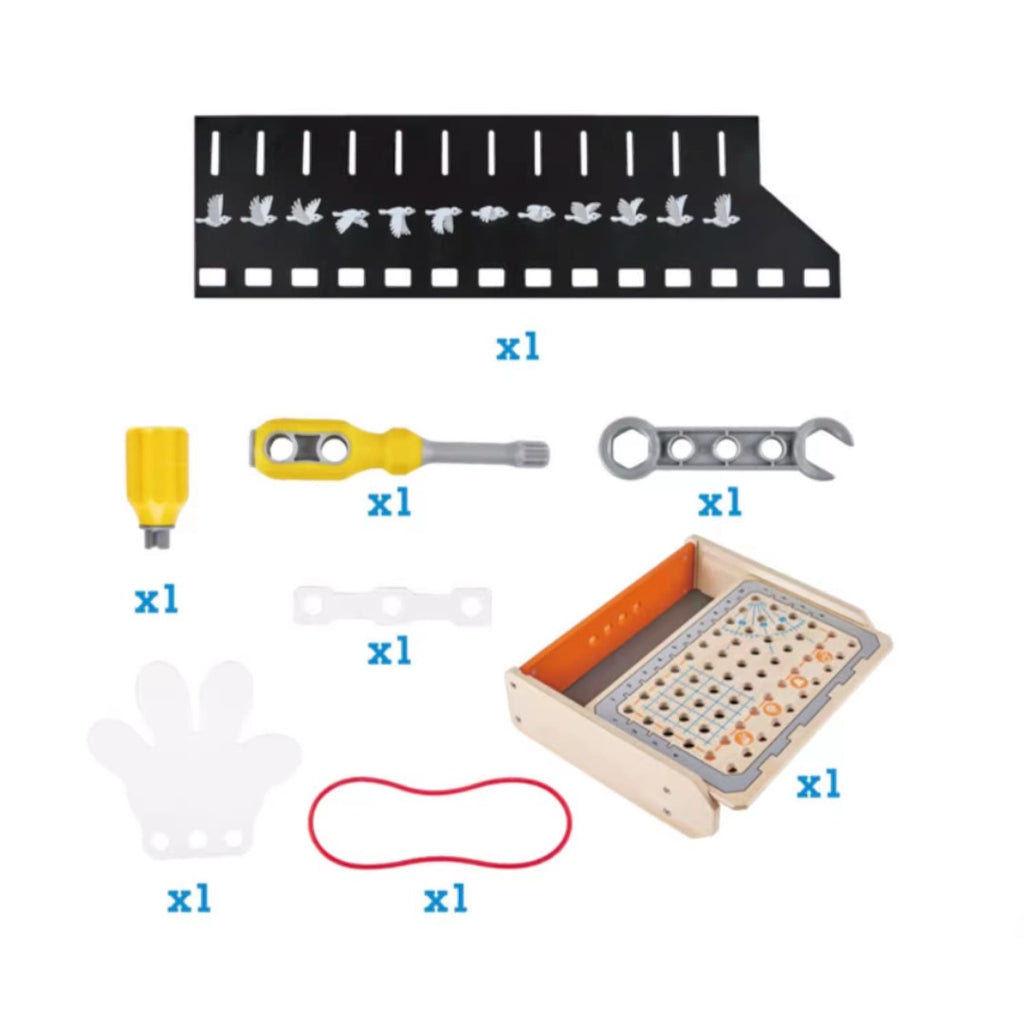 Hape E3029 科學物理實驗箱：STEAM 科學探索工具組合 (32件配件)-STEM玩具-Kidrise🧒🏻STEM香港教育玩具｜STEAM科學實驗玩具｜STEM幼兒教育玩具｜啟智早教玩具｜蒙特梭利教具