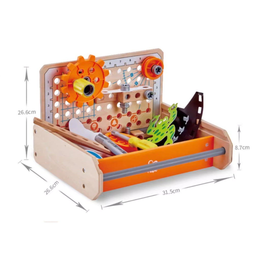 Hape E3029 科學物理實驗箱：STEAM 科學探索工具組合 (32件配件)-STEM玩具-Kidrise🧒🏻STEM香港教育玩具｜STEAM科學實驗玩具｜STEM幼兒教育玩具｜啟智早教玩具｜蒙特梭利教具