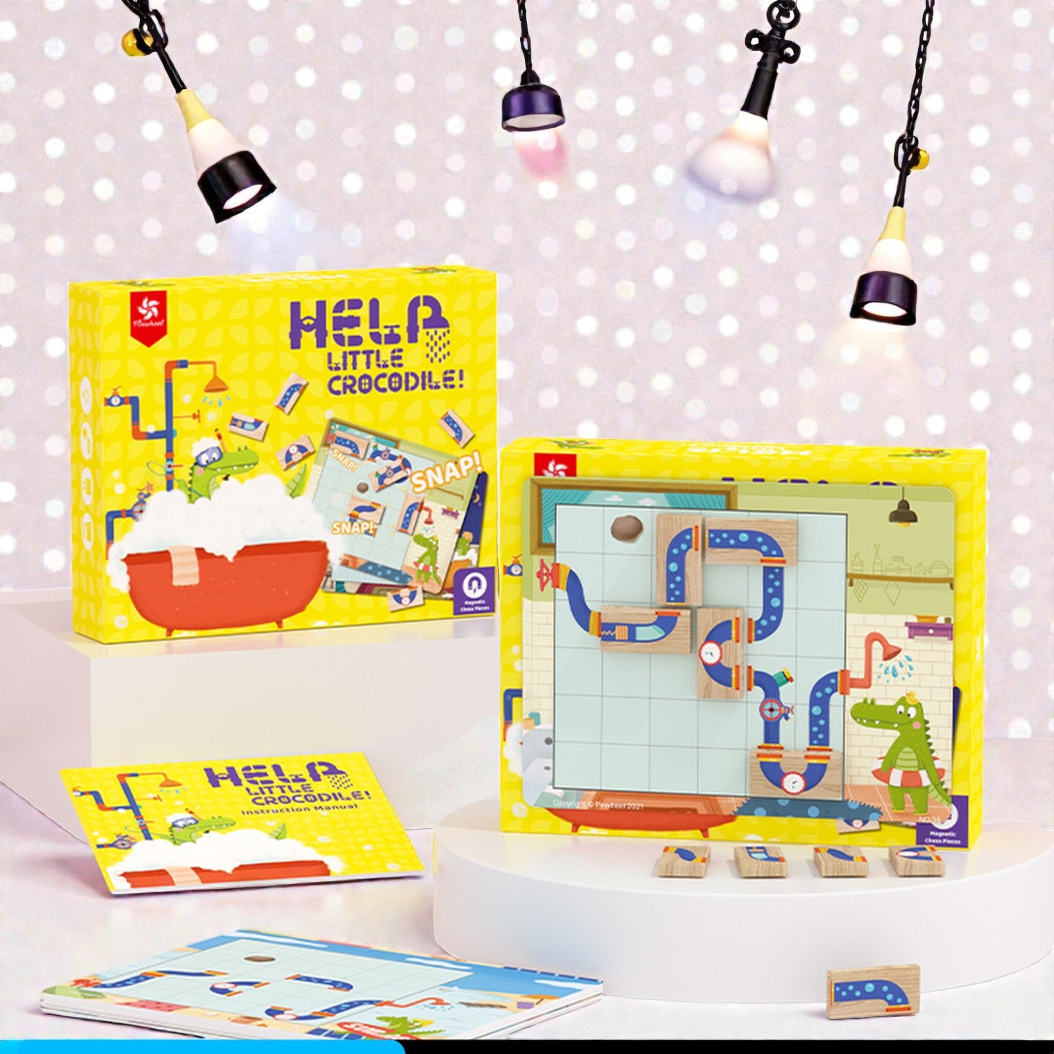 Pinwheel 小鱷魚愛洗澡：兒童邏輯思維訓練木製桌遊