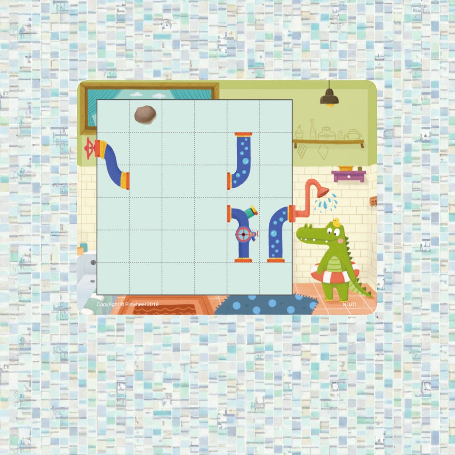 Pinwheel 小鱷魚愛洗澡：兒童邏輯思維訓練木製桌遊