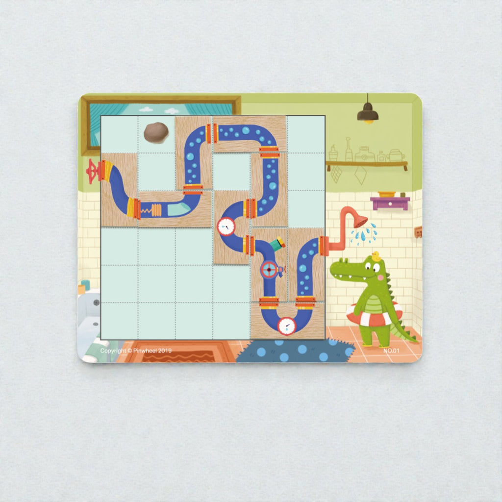 Pinwheel 小鱷魚愛洗澡：兒童邏輯思維訓練木製桌遊