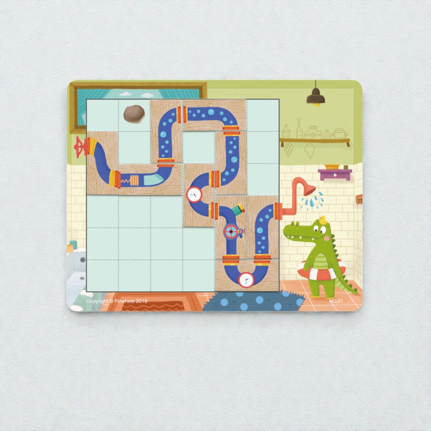 Pinwheel 小鱷魚愛洗澡：兒童邏輯思維訓練木製桌遊