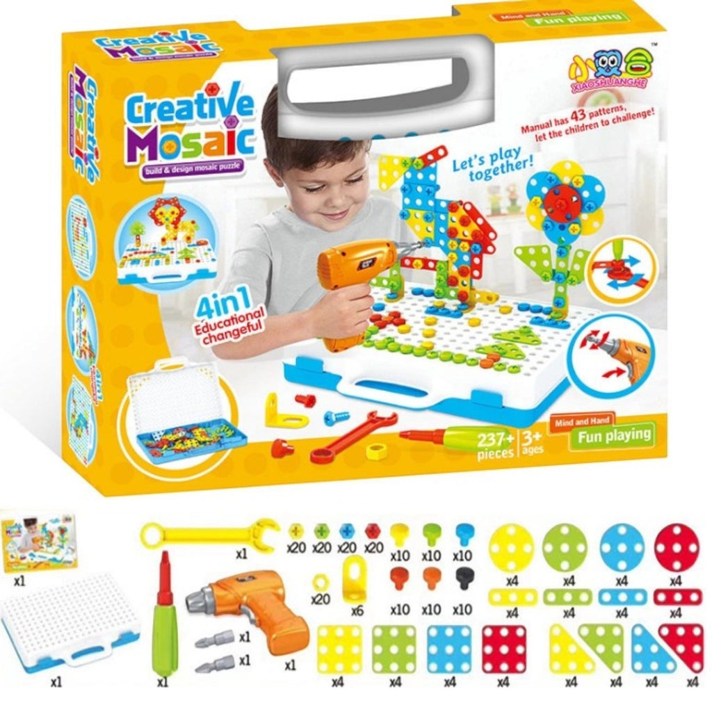 兒童DIY百變螺絲批 益智拼裝工具盒 (151件組件)-STEM玩具-Kidrise🧒🏻STEM香港教育玩具｜STEAM科學實驗玩具｜STEM幼兒教育玩具｜啟智早教玩具｜蒙特梭利教具