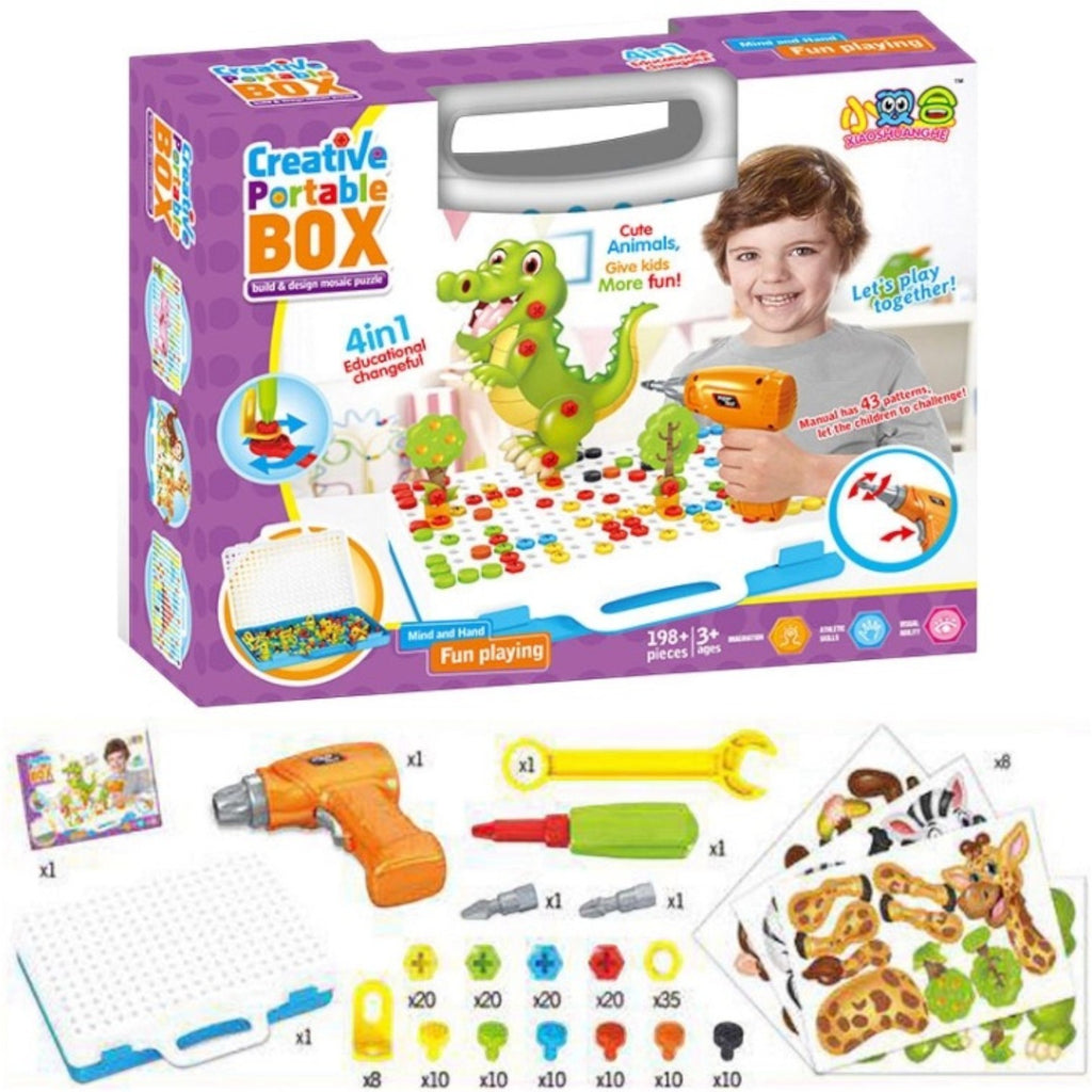 兒童DIY百變螺絲批 益智拼裝工具盒 (151件組件)-STEM玩具-Kidrise🧒🏻STEM香港教育玩具｜STEAM科學實驗玩具｜STEM幼兒教育玩具｜啟智早教玩具｜蒙特梭利教具