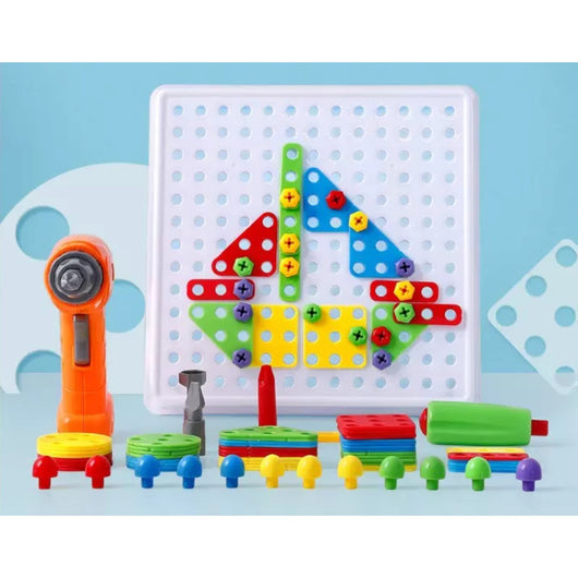 兒童DIY百變螺絲批 益智拼裝工具盒 (151件組件)-STEM玩具-Kidrise🧒🏻STEM香港教育玩具｜STEAM科學實驗玩具｜STEM幼兒教育玩具｜啟智早教玩具｜蒙特梭利教具