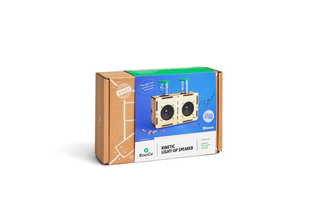 【加拿大直送】KiwiCo DIY 動能發光音箱 STEM 套裝 (運輸時間約需 10 至 14 個工作天)-STEM玩具-Kidrise🧒🏻STEM香港教育玩具｜STEAM科學實驗玩具｜STEM幼兒教育玩具｜啟智早教玩具｜蒙特梭利教具