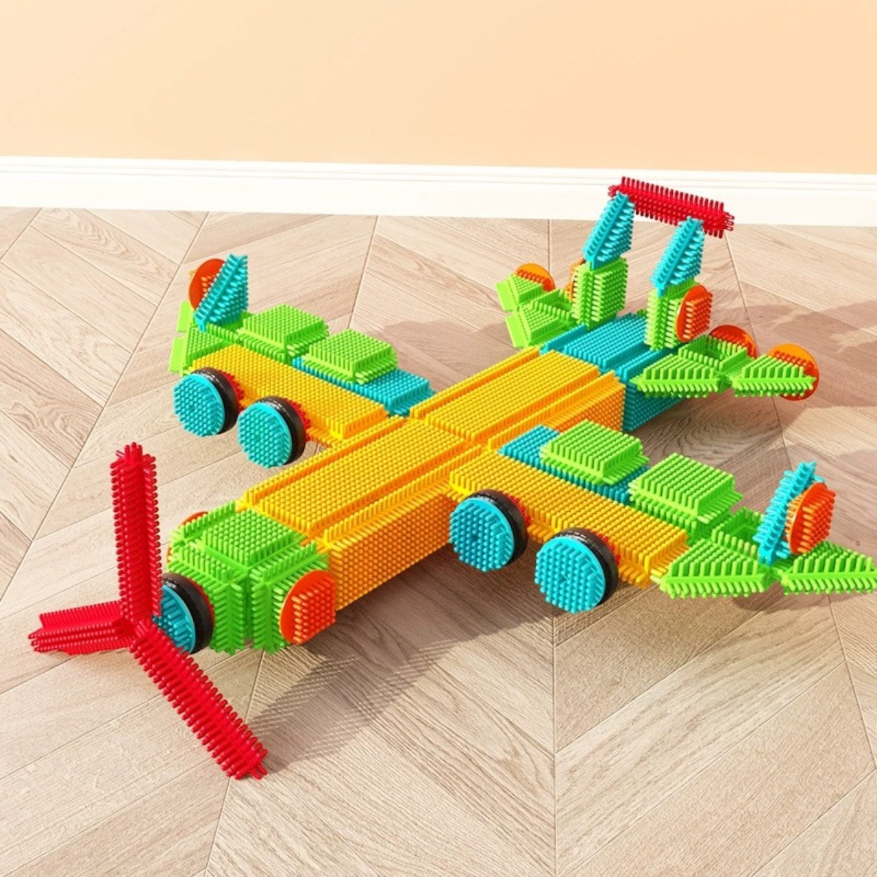 德國RICZAC大顆粒嬰兒童啓蒙刺刺鬃毛積木 (150顆積木連收納盒)-STEM玩具-Kidrise🧒🏻STEM香港教育玩具｜STEAM科學實驗玩具｜STEM幼兒教育玩具｜啟智早教玩具｜蒙特梭利教具