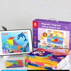 Pinwheel 豪華版磁力七巧板智力幾何拼圖 (4合1豪華套裝)-蒙特梭利玩具-Kidrise🧒🏻STEM香港教育玩具｜STEAM科學實驗玩具｜STEM幼兒教育玩具｜啟智早教玩具｜蒙特梭利教具