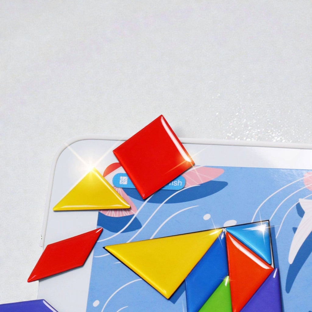 Pinwheel 豪華版磁力七巧板智力幾何拼圖 (4合1豪華套裝)-蒙特梭利玩具-Kidrise🧒🏻STEM香港教育玩具｜STEAM科學實驗玩具｜STEM幼兒教育玩具｜啟智早教玩具｜蒙特梭利教具