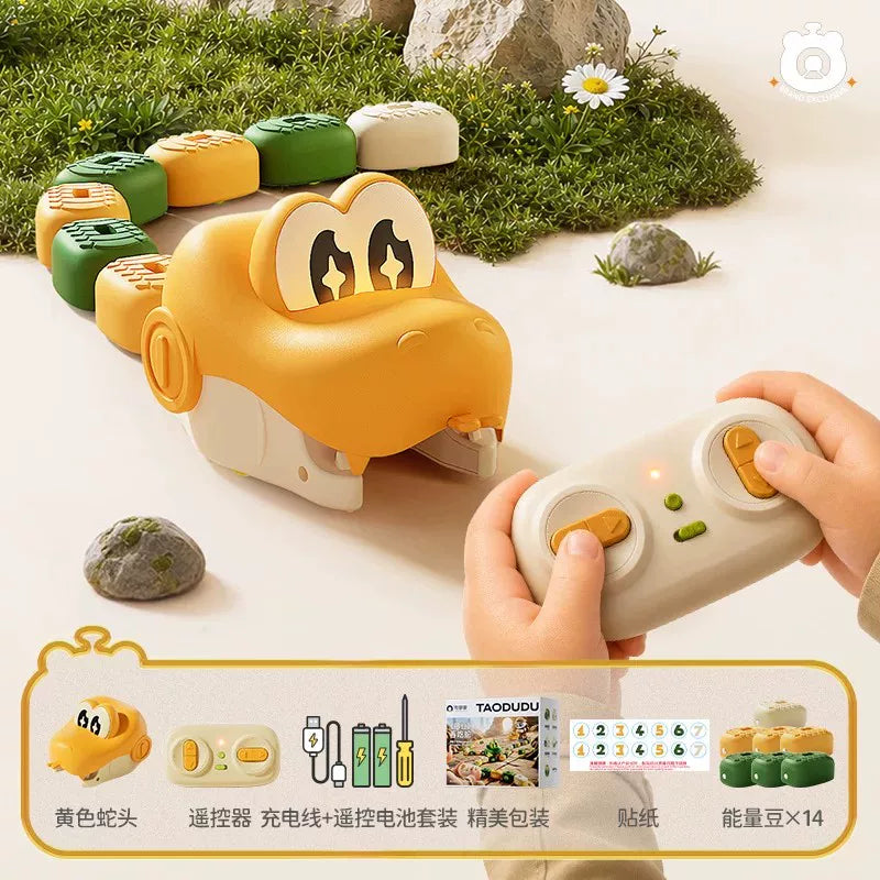 淘嘟嘟磁力遙控貪吃蛇－單蛇 奶油黃｜14 顆能量豆（KR-TAODUDU-SNAKE-YELLOW14）