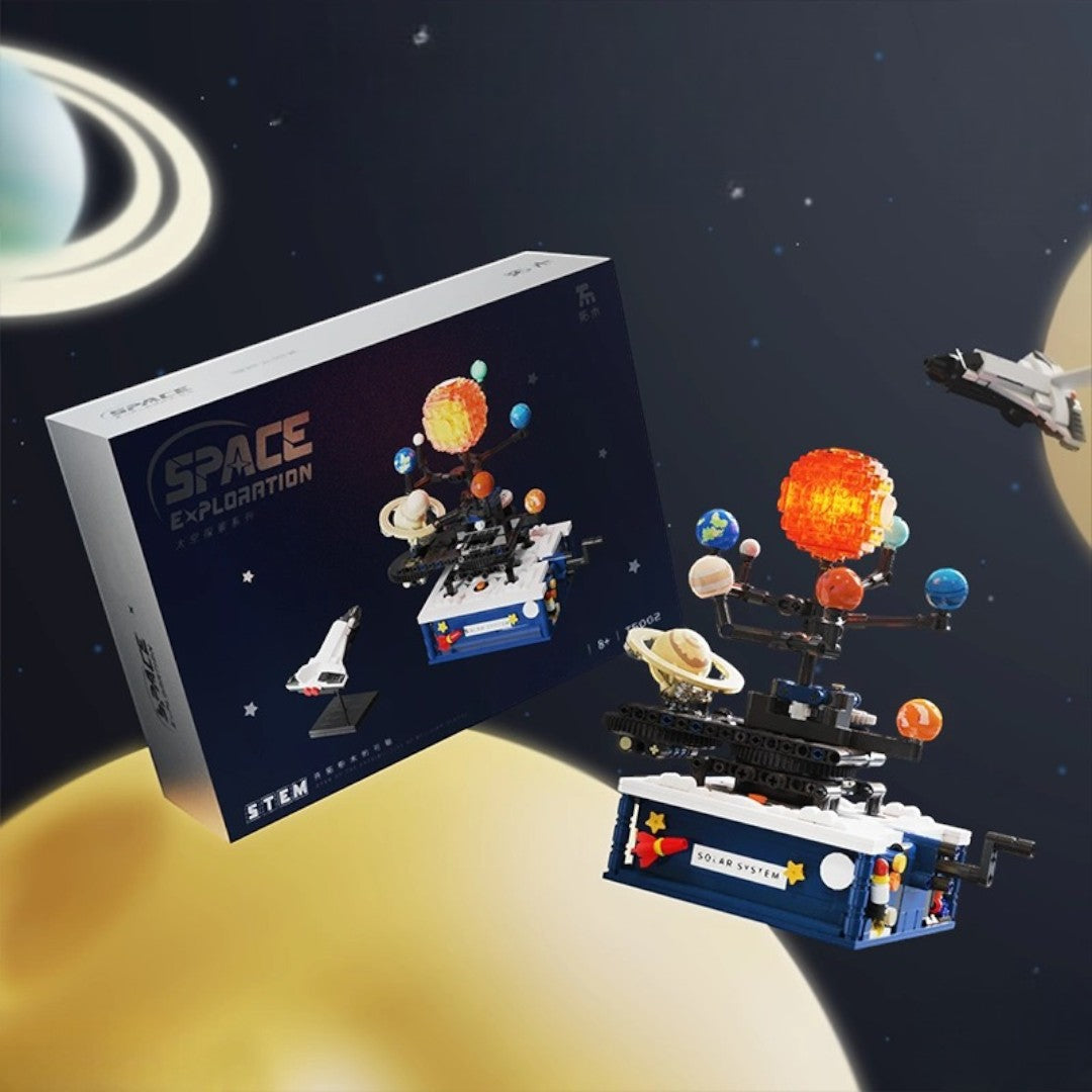 【觀塘自取】Kidrise太陽系拼圖積木玩具 (機械聯動｜手動可旋轉)-STEM玩具-Kidrise🧒🏻STEM香港教育玩具｜STEAM科學實驗玩具｜STEM幼兒教育玩具｜啟智早教玩具｜蒙特梭利教具