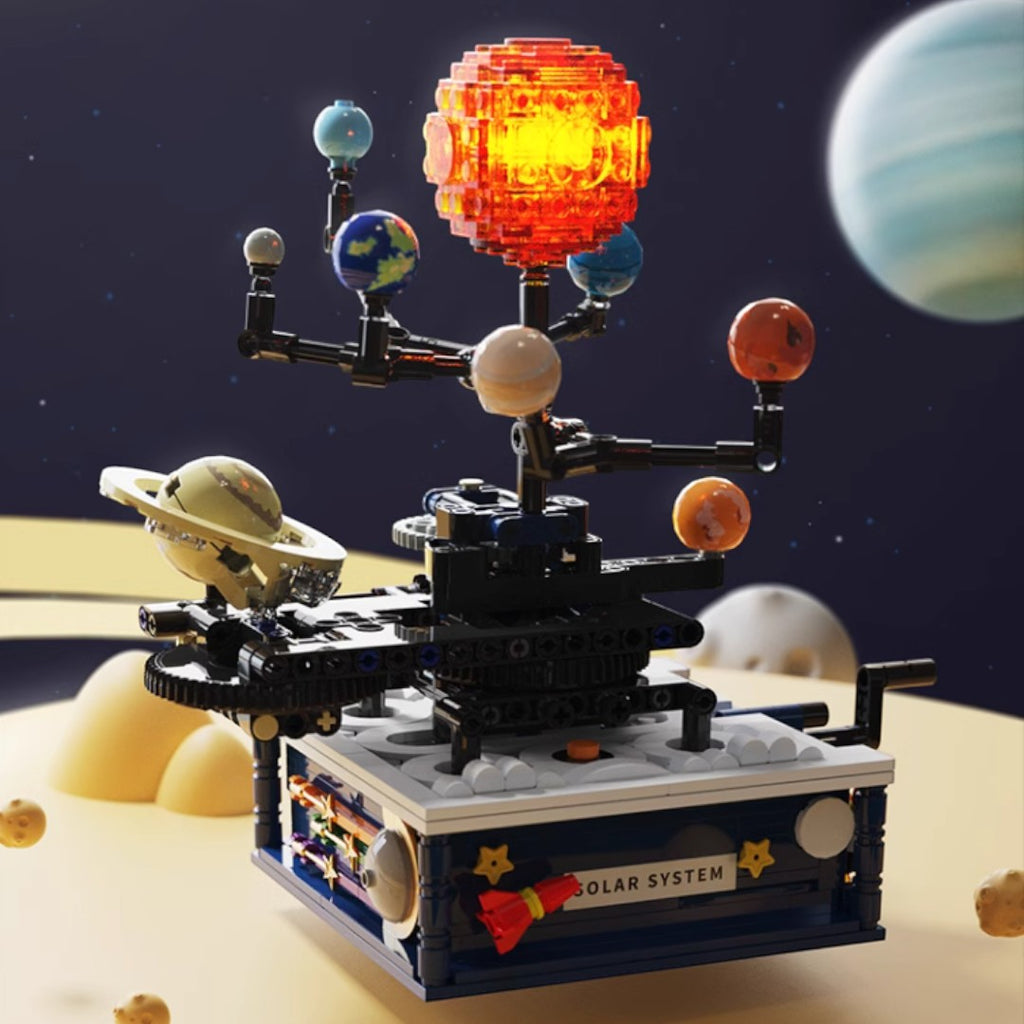 【觀塘自取】Kidrise太陽系拼圖積木玩具 (機械聯動｜手動可旋轉)-STEM玩具-Kidrise🧒🏻STEM香港教育玩具｜STEAM科學實驗玩具｜STEM幼兒教育玩具｜啟智早教玩具｜蒙特梭利教具