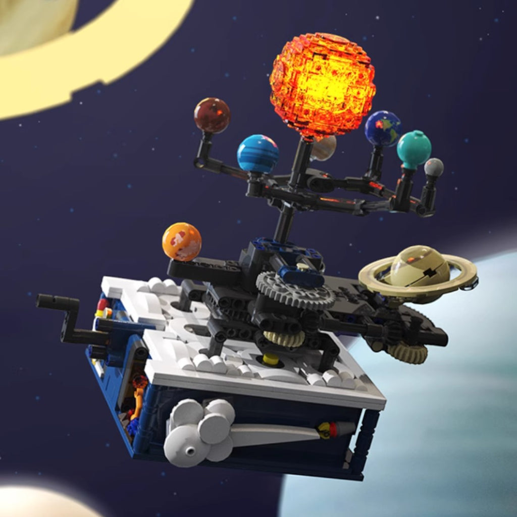 【觀塘自取】Kidrise太陽系拼圖積木玩具 (機械聯動｜手動可旋轉)-STEM玩具-Kidrise🧒🏻STEM香港教育玩具｜STEAM科學實驗玩具｜STEM幼兒教育玩具｜啟智早教玩具｜蒙特梭利教具