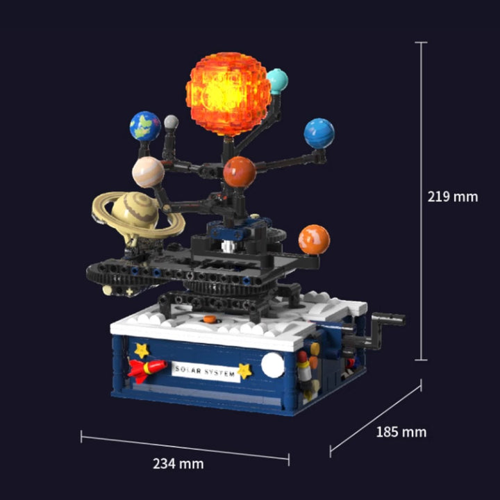 Kidrise太陽系拼圖積木玩具 (機械聯動｜手動可旋轉)-STEM玩具-Kidrise🧒🏻STEM香港教育玩具｜STEAM科學實驗玩具｜STEM幼兒教育玩具｜啟智早教玩具｜蒙特梭利教具