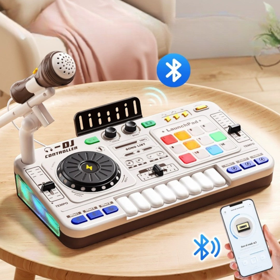 兒童USB 充電＋藍牙多功能兒童 DJ 打碟機玩具-STEM玩具-Kidrise🧒🏻STEM香港教育玩具｜STEAM科學實驗玩具｜STEM幼兒教育玩具｜啟智早教玩具｜蒙特梭利教具