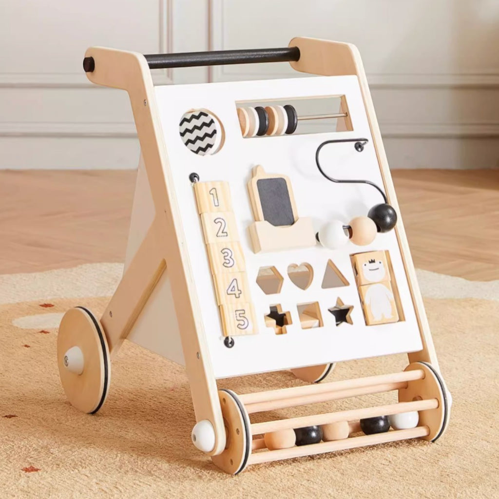 Asweets 實木多功能嬰兒學步車 (專利款 32 cm × 44 cm × 49 cm)-蒙特梭利玩具-Kidrise🧒🏻STEM香港教育玩具｜STEAM科學實驗玩具｜STEM幼兒教育玩具｜啟智早教玩具｜蒙特梭利教具